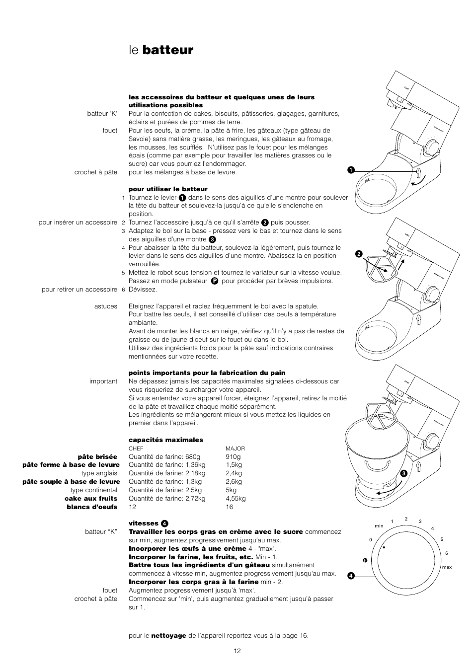 Le batteur | Kenwood KM001 series User Manual | Page 13 / 153