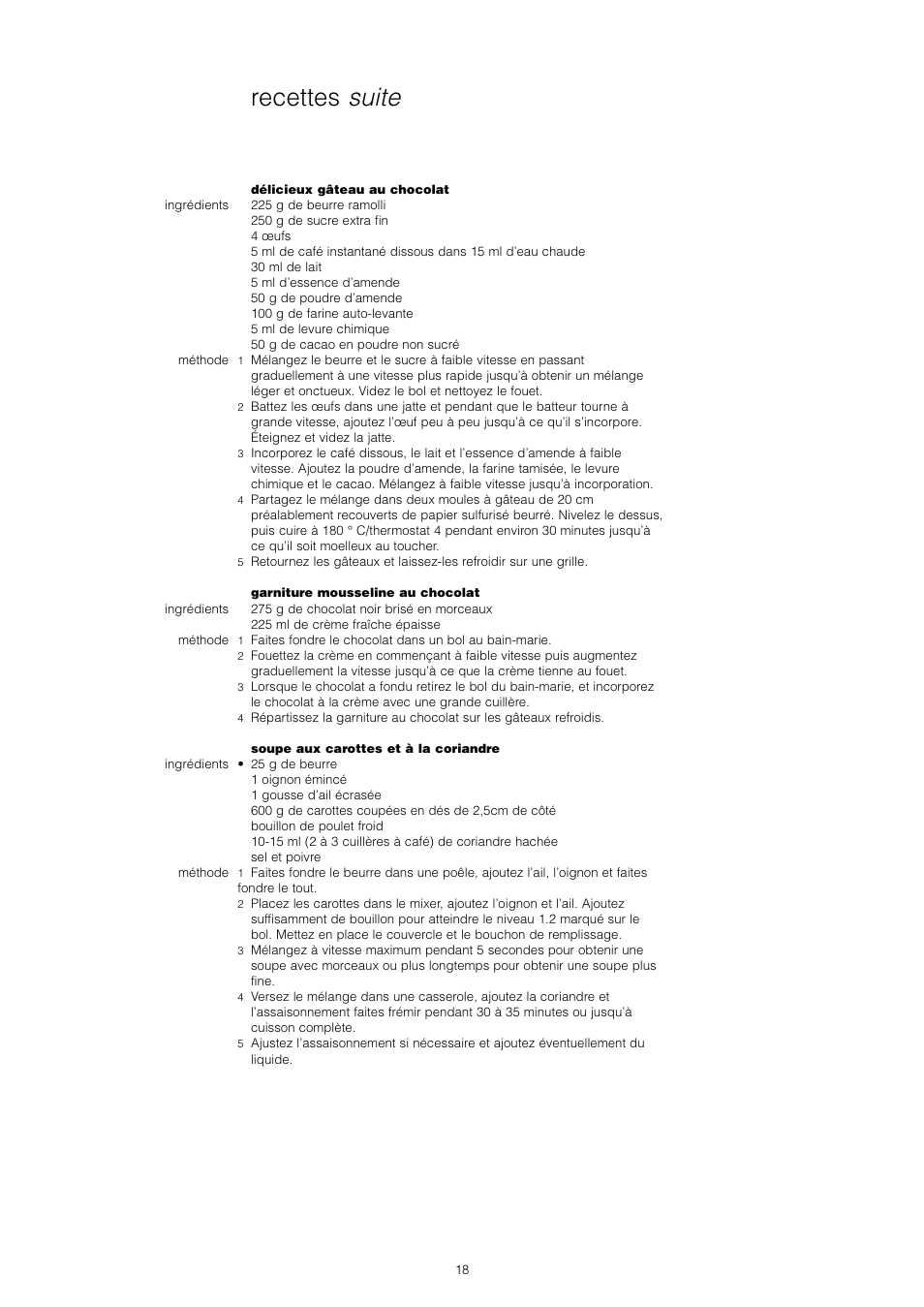 Recettes suite | Kenwood KM001 series User Manual | Page 19 / 153