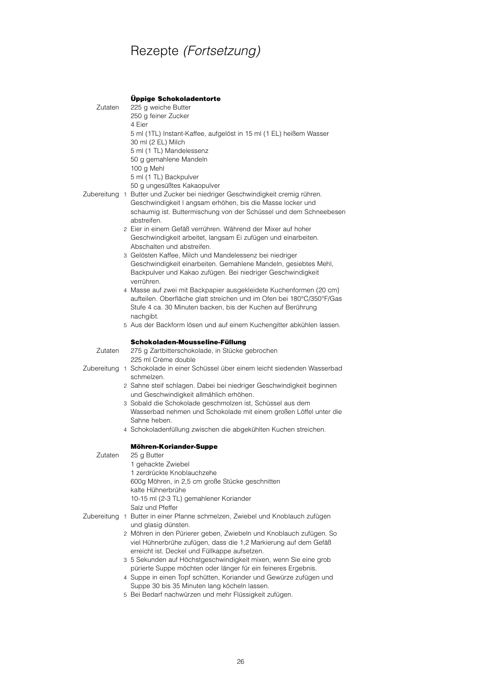 Rezepte (fortsetzung) | Kenwood KM001 series User Manual | Page 27 / 153