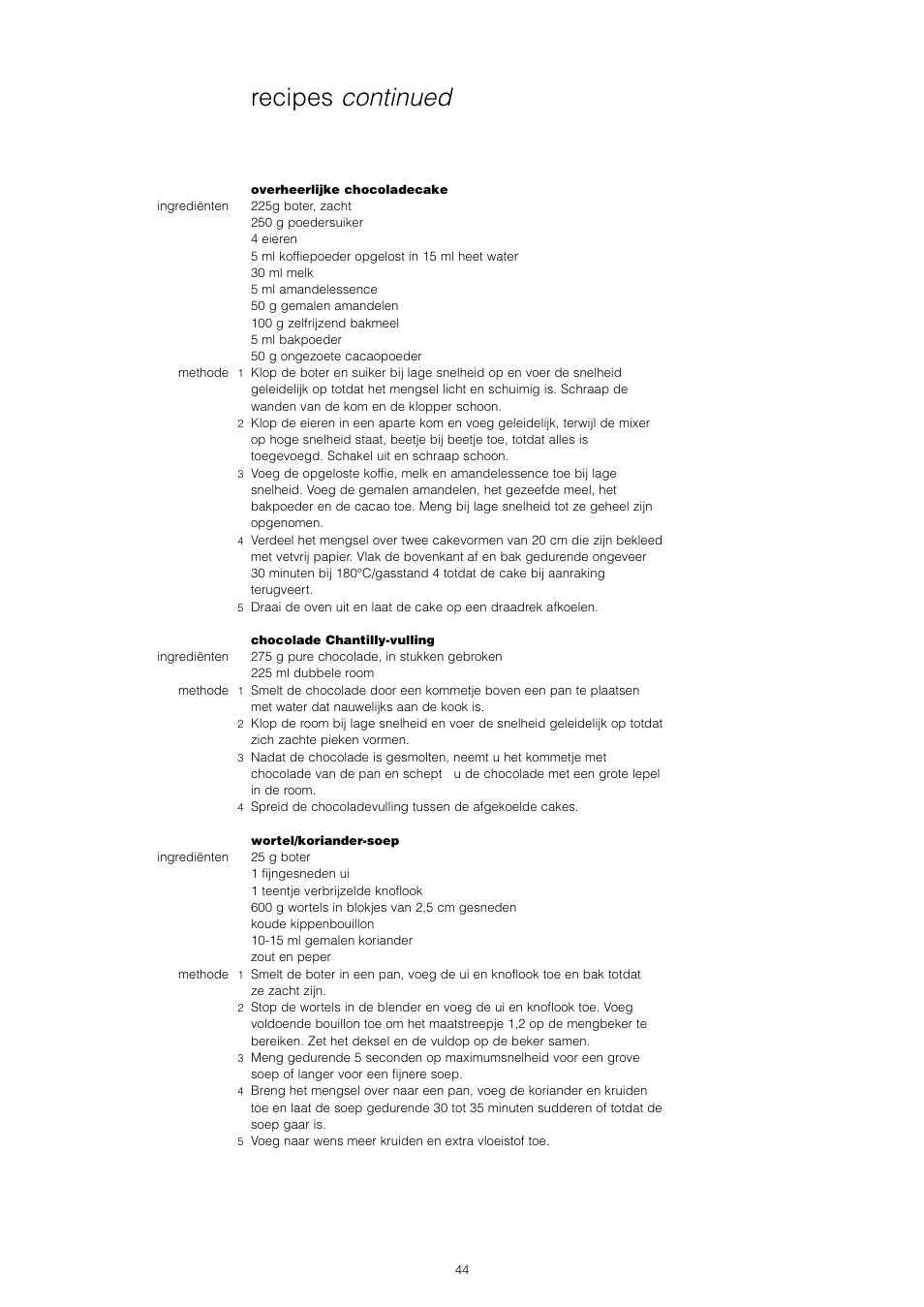 Recipes continued | Kenwood KM001 series User Manual | Page 45 / 153