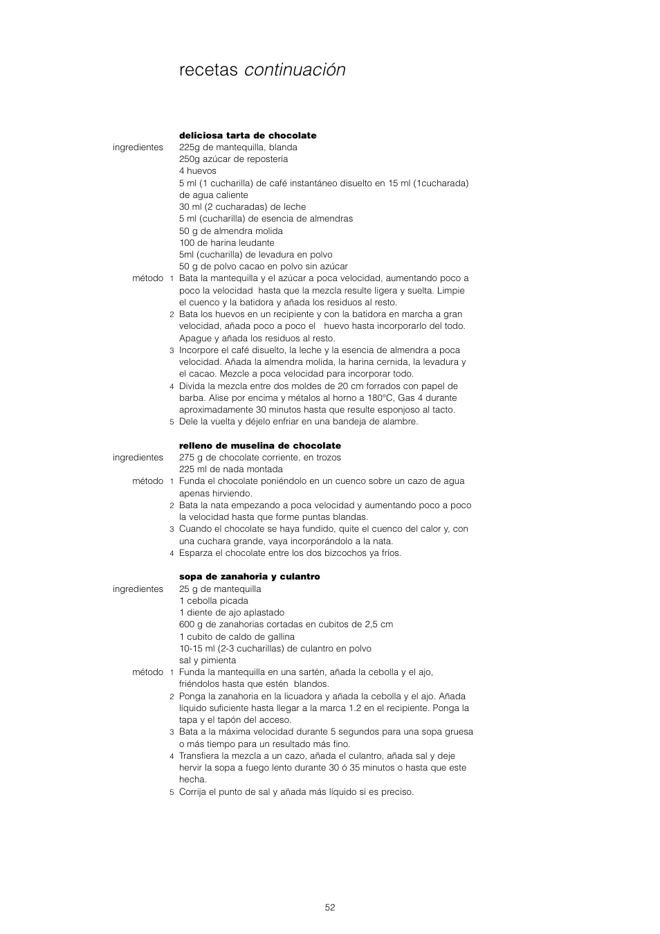 Recetas continuación | Kenwood KM001 series User Manual | Page 53 / 153