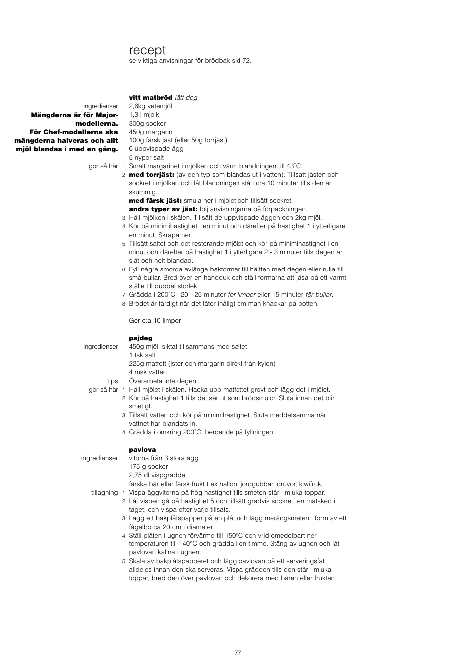 Recept | Kenwood KM001 series User Manual | Page 78 / 153