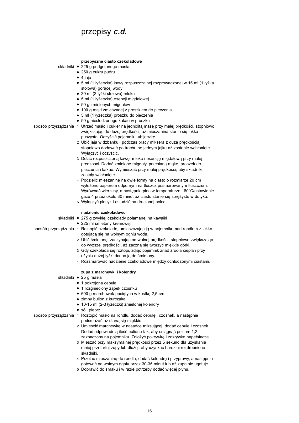 Przepisy c.d | Kenwood KM001-KM006 User Manual | Page 18 / 43