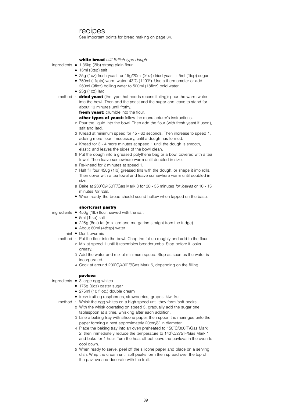 Recipes | Kenwood KM001-KM006 User Manual | Page 41 / 43