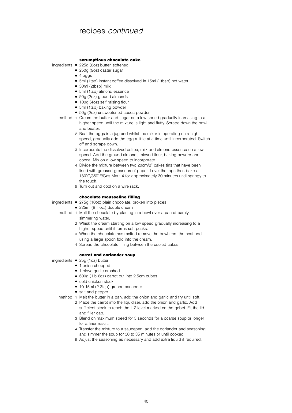 Recipes continued | Kenwood KM001-KM006 User Manual | Page 42 / 43