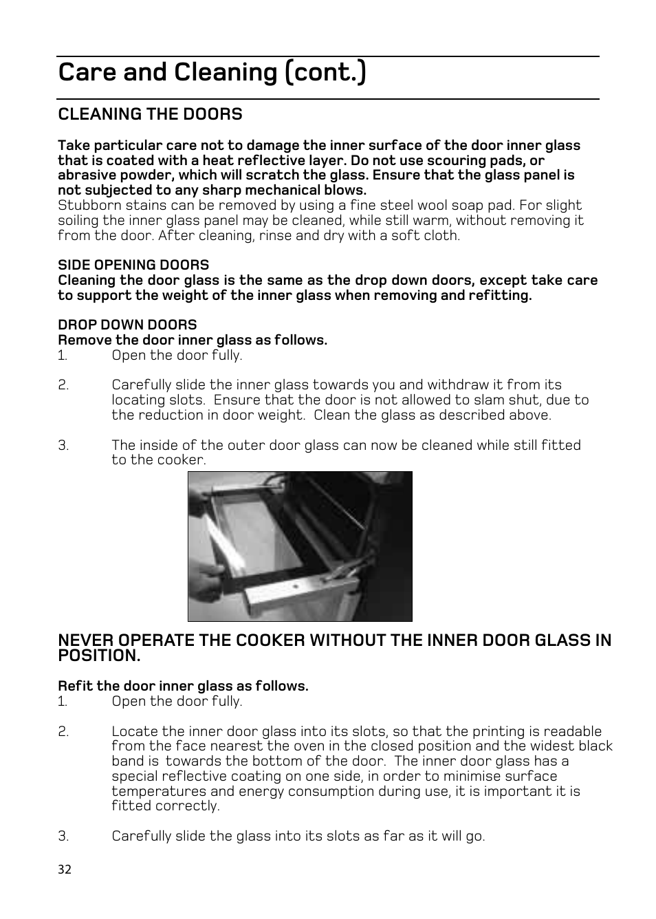 Care and cleaning (cont.) | Hotpoint EW86 User Manual | Page 32 / 36