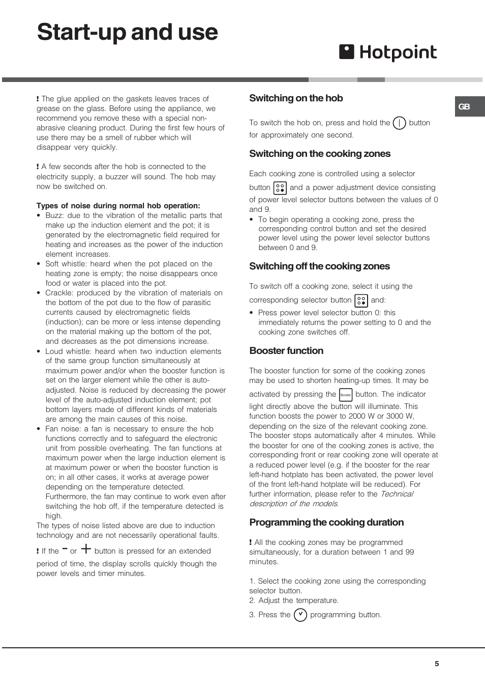 Start-up and use | Hotpoint CEO 647 Z User Manual | Page 5 / 16