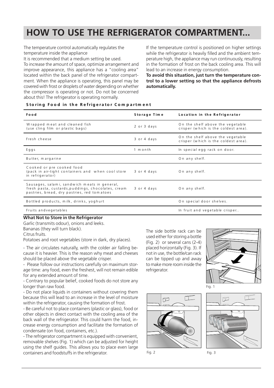 How to use the refrigerator compartment | Hotpoint RLA 21 User Manual | Page 6 / 12