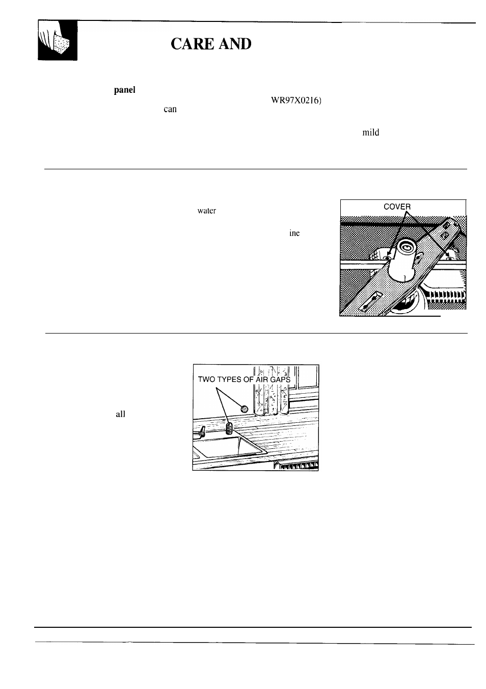 Air gap, Care, Cleaning | User maintenance instructions 12, Winter storage, User maintenance instructions, Built-in dishwashers often, Use an air gap. keep it clean | Hotpoint HDA6009 User Manual | Page 12 / 20