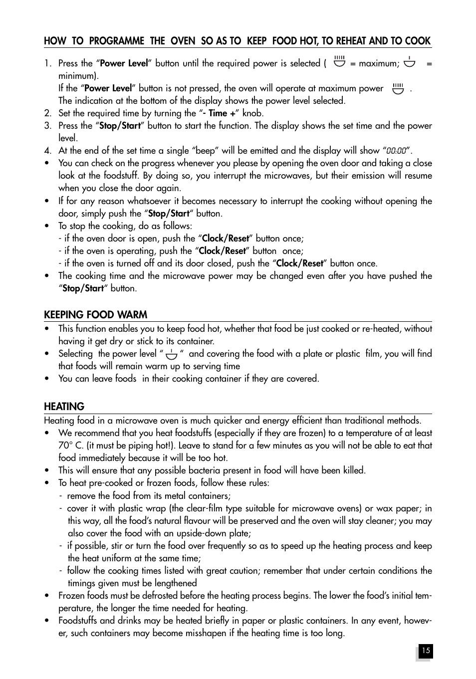 Hotpoint MWH211 User Manual | Page 15 / 23