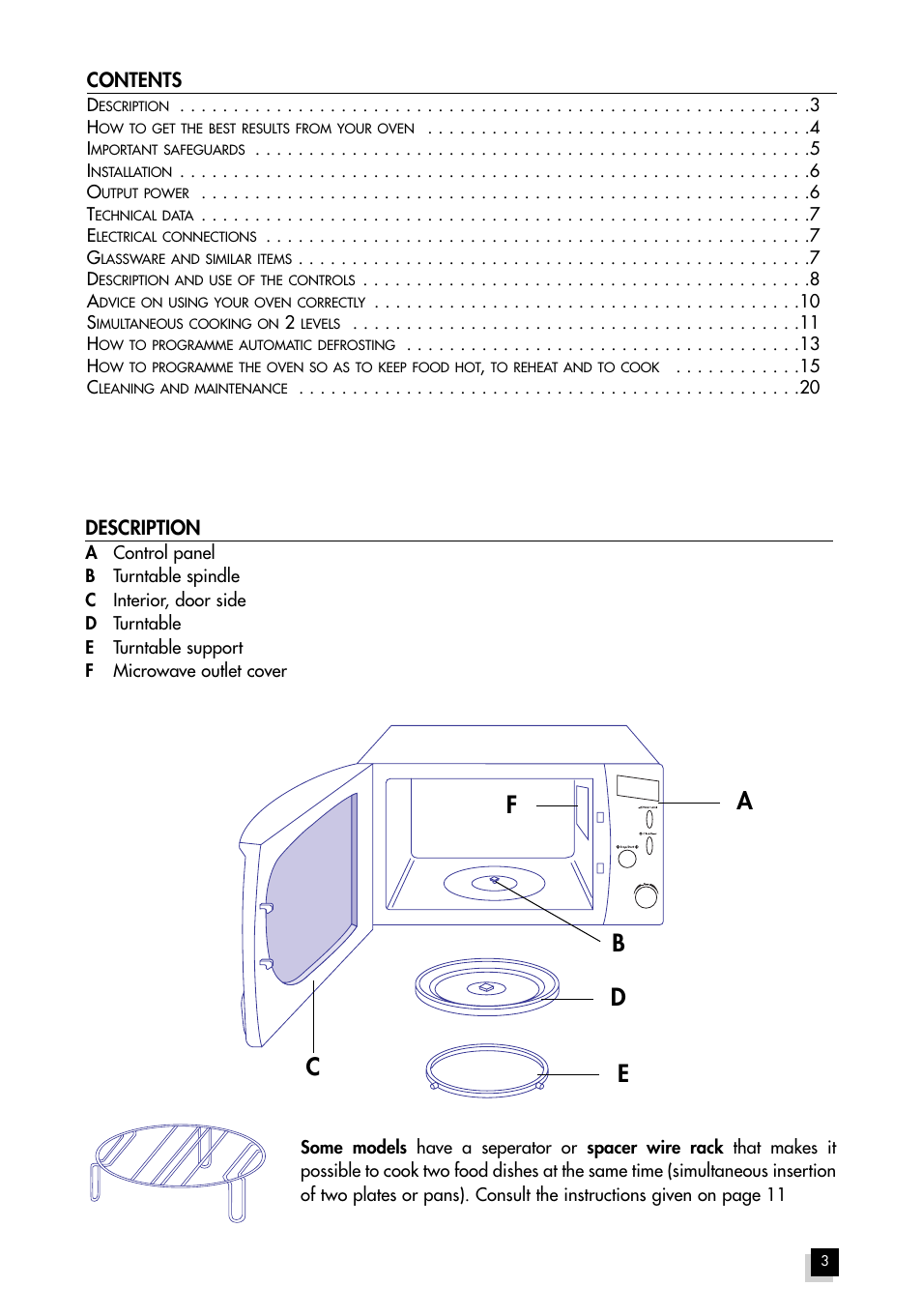 Ab c e d | Hotpoint MWH211 User Manual | Page 3 / 23