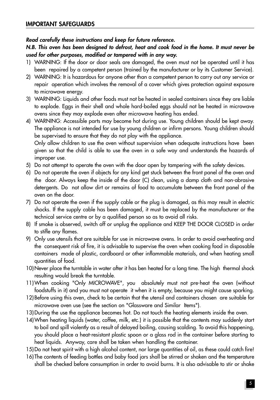 Hotpoint MWH211 User Manual | Page 5 / 23