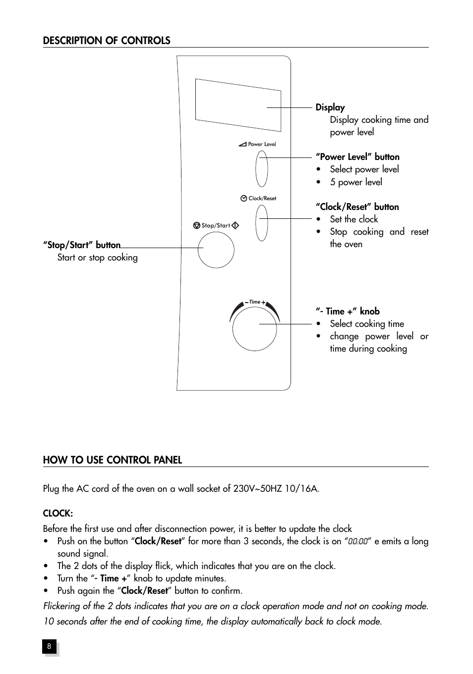 Hotpoint MWH211 User Manual | Page 8 / 23