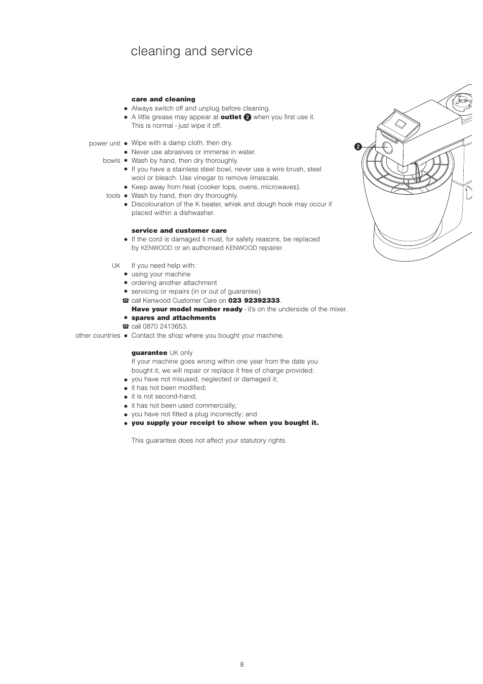 Cleaning and service | Kenwood PM400 User Manual | Page 10 / 184