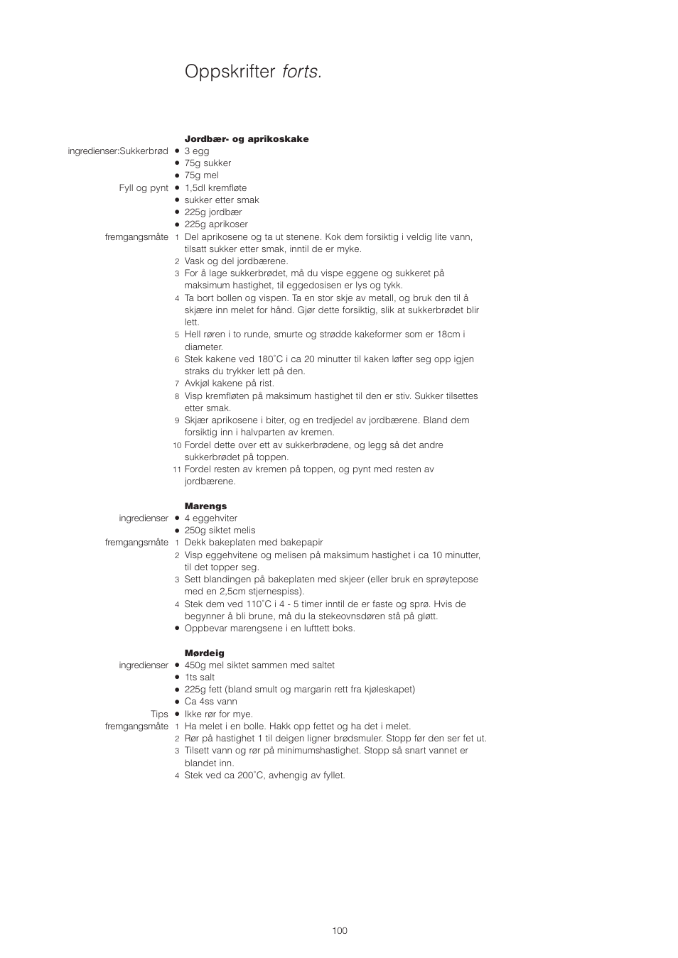 Oppskrifter forts | Kenwood PM400 User Manual | Page 102 / 184