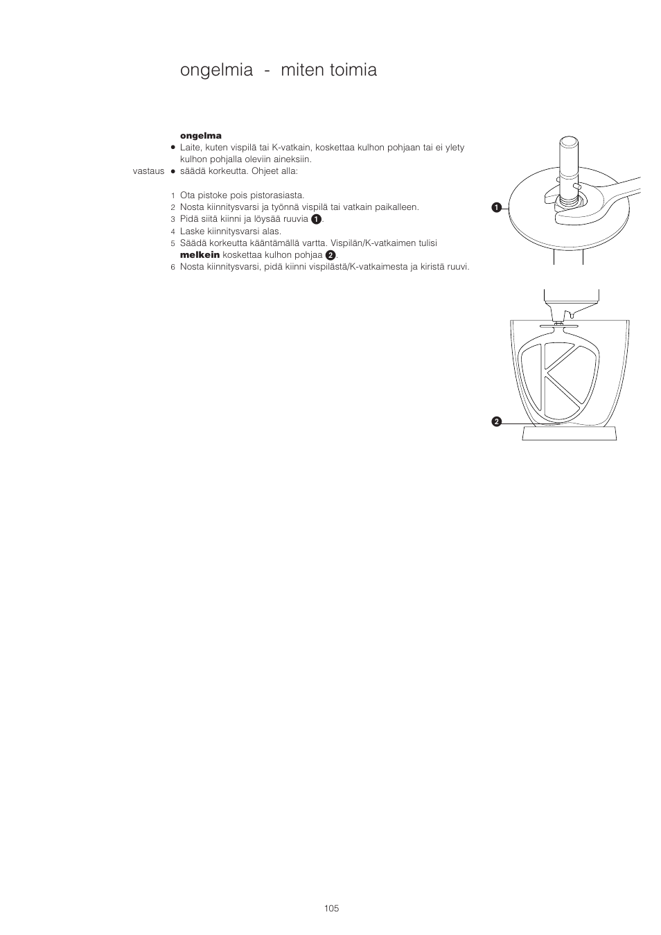 Ongelmia - miten toimia | Kenwood PM400 User Manual | Page 107 / 184