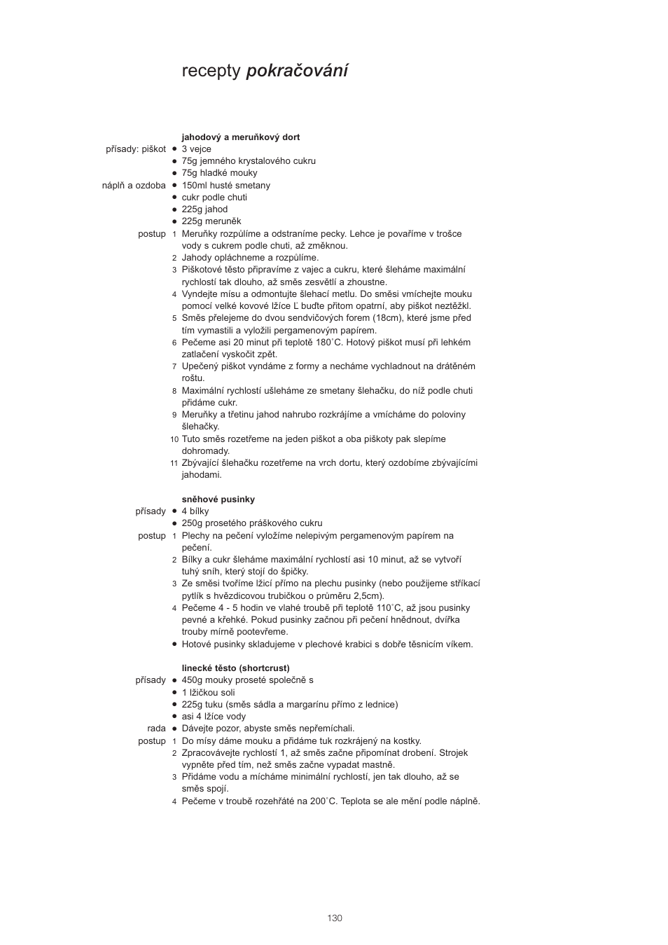 Recepty pokraïování | Kenwood PM400 User Manual | Page 132 / 184