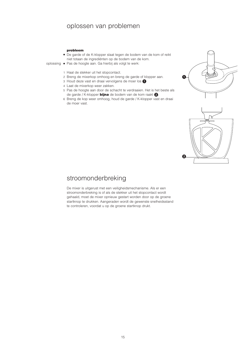 Stroomonderbreking, Oplossen van problemen | Kenwood PM400 User Manual | Page 17 / 184