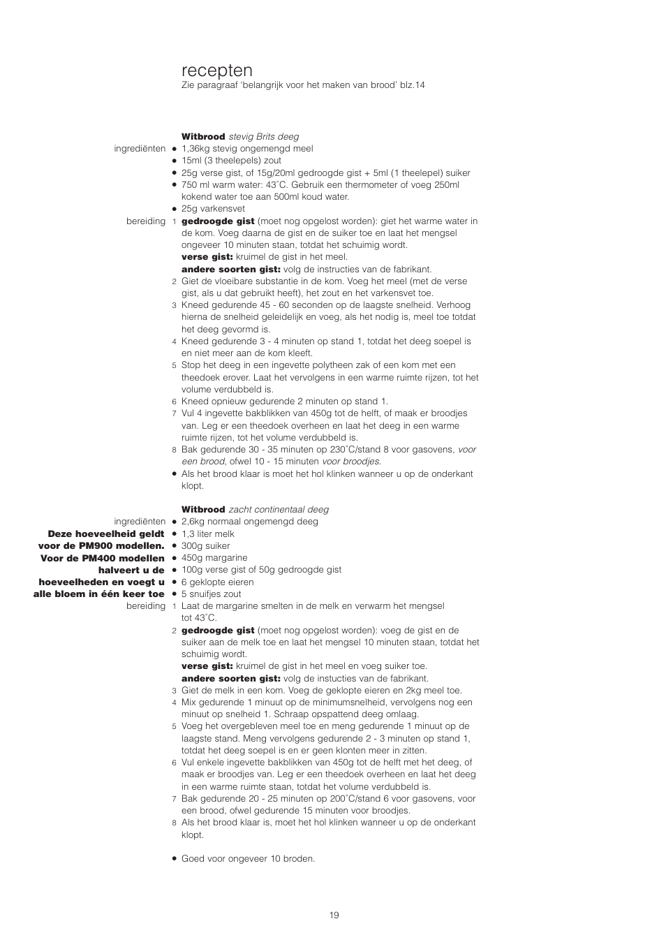 Recepten | Kenwood PM400 User Manual | Page 21 / 184