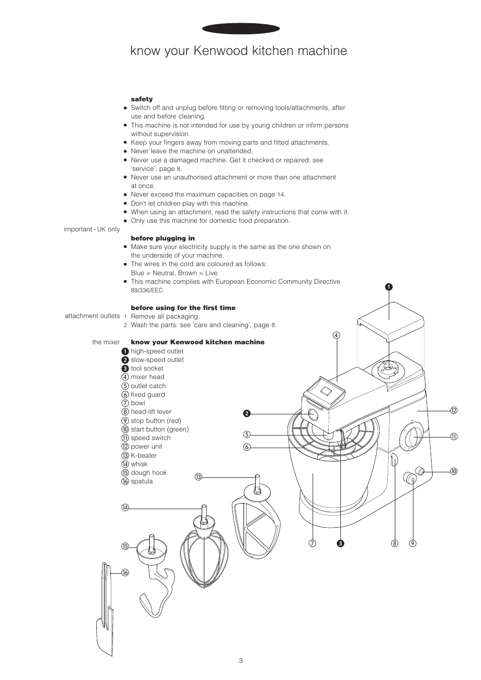 Know your kenwood kitchen machine, English | Kenwood PM400 User Manual | Page 5 / 184