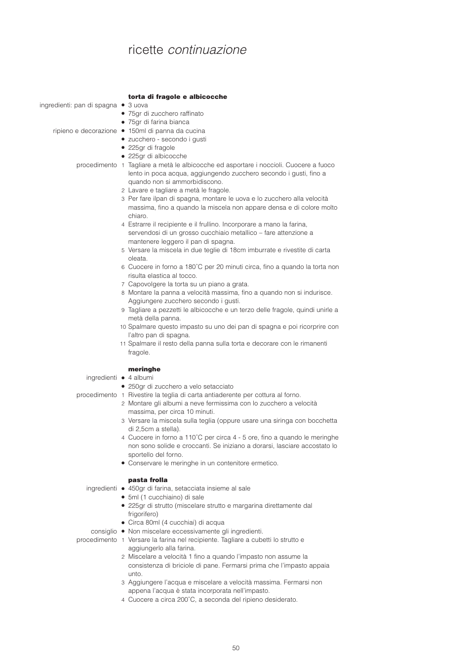 Ricette continuazione | Kenwood PM400 User Manual | Page 52 / 184