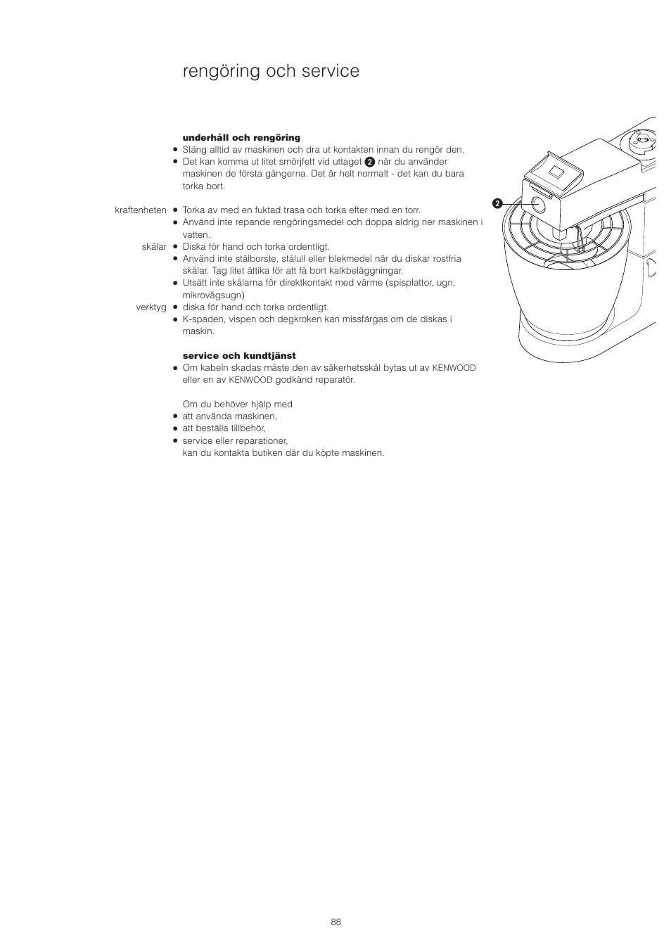 Rengöring och service | Kenwood PM400 User Manual | Page 90 / 184