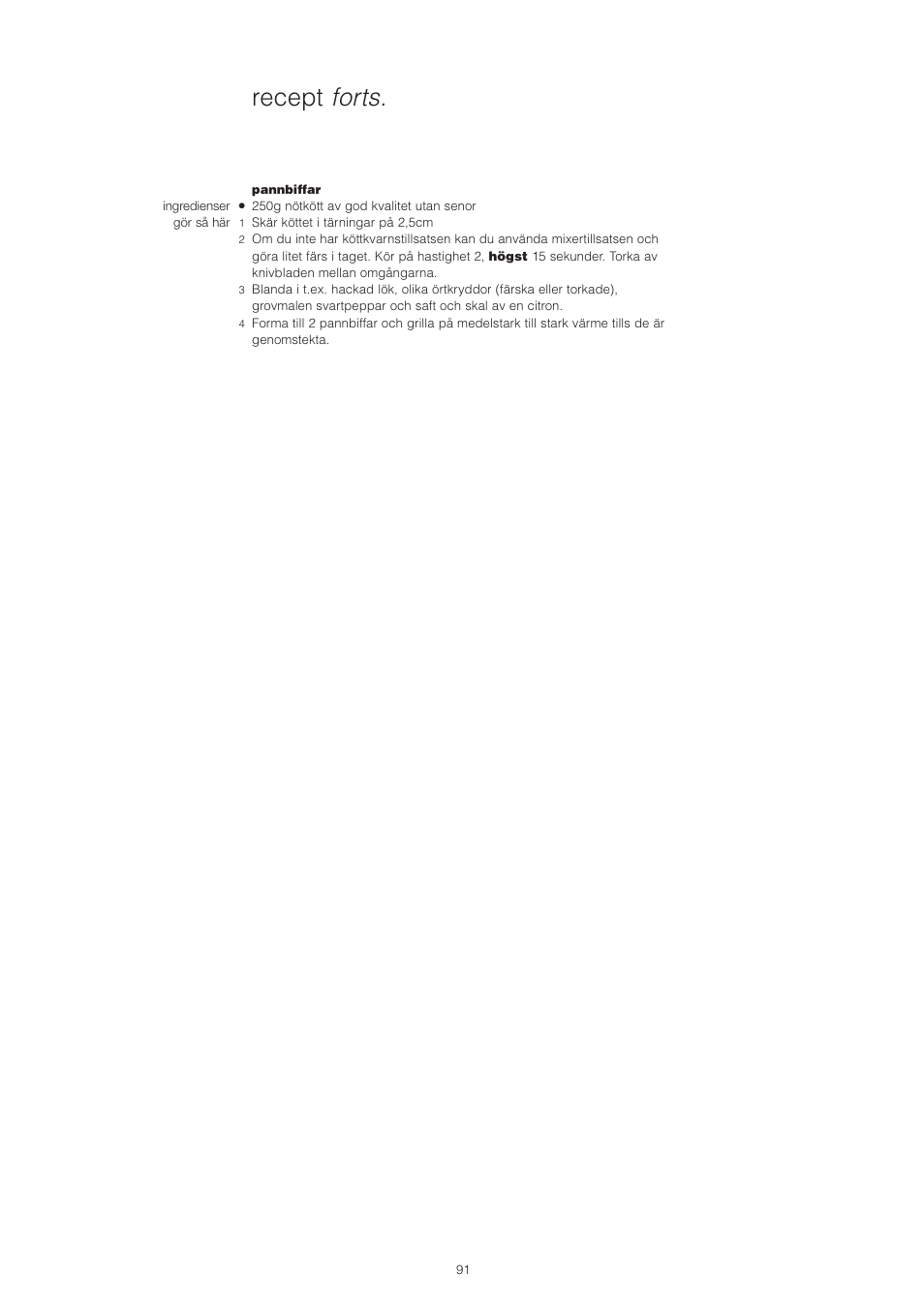 Recept forts | Kenwood PM400 User Manual | Page 93 / 184