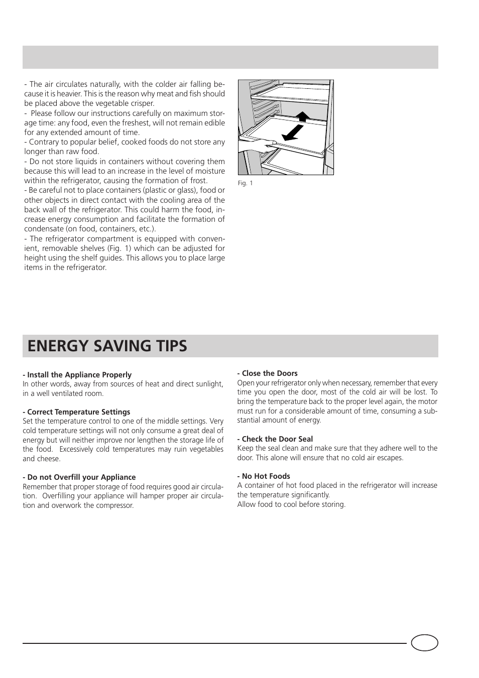 Energy saving tips | Hotpoint HUL161I User Manual | Page 7 / 12