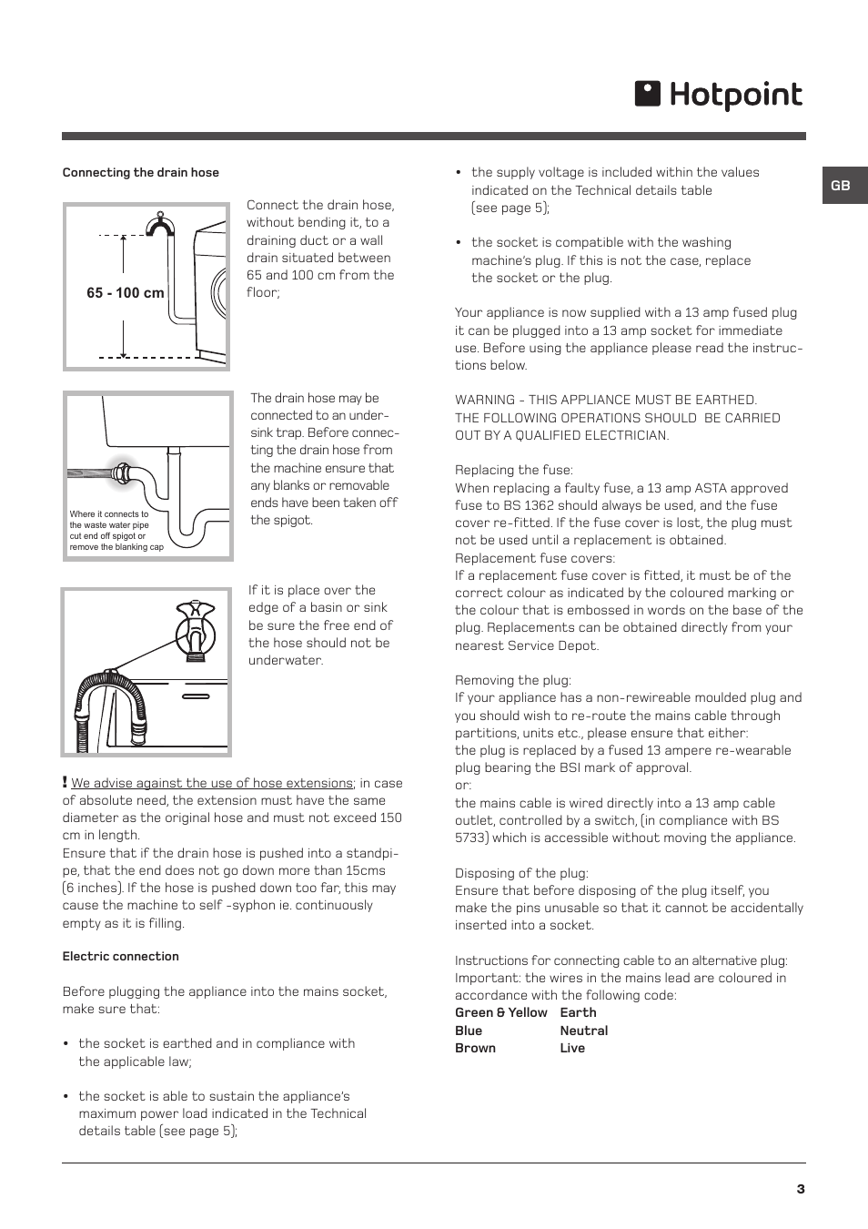 Hotpoint WDD User Manual | Page 3 / 16