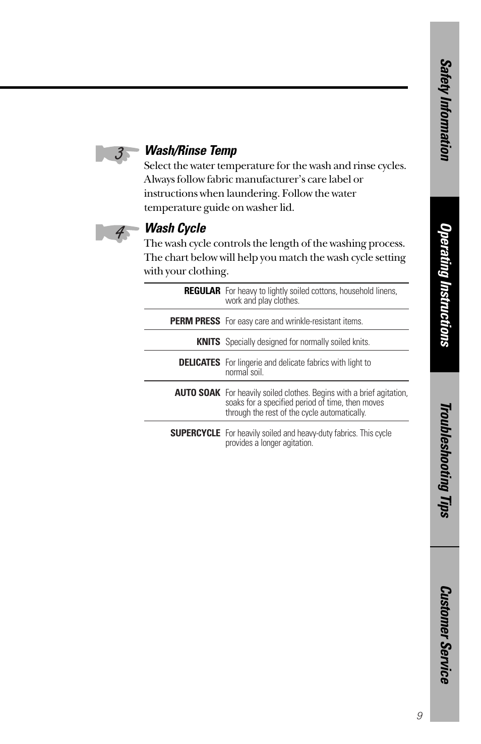 Hotpoint VWSR4100 User Manual | Page 9 / 20