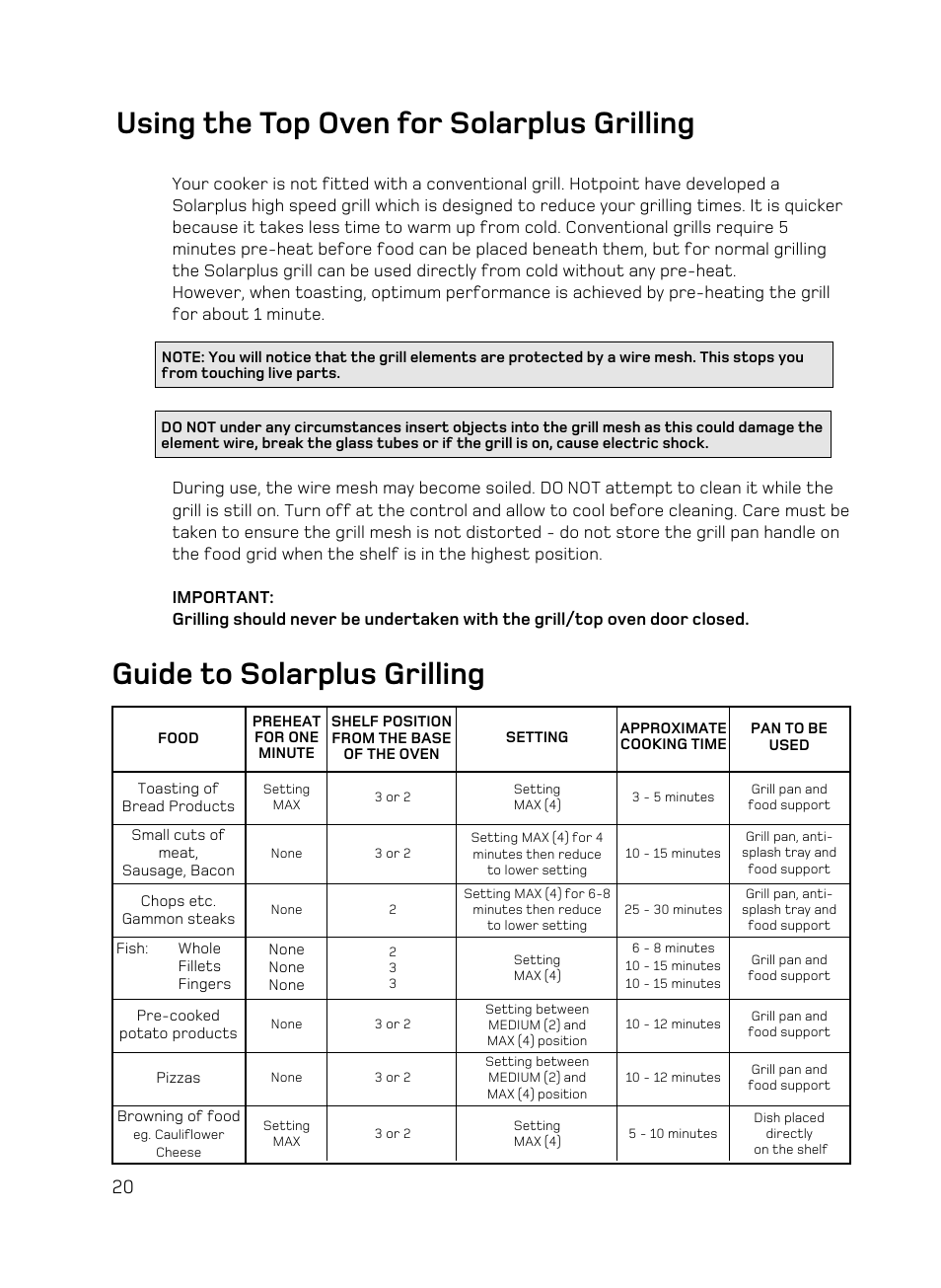 Hotpoint BD62 Mk2 User Manual | Page 20 / 48