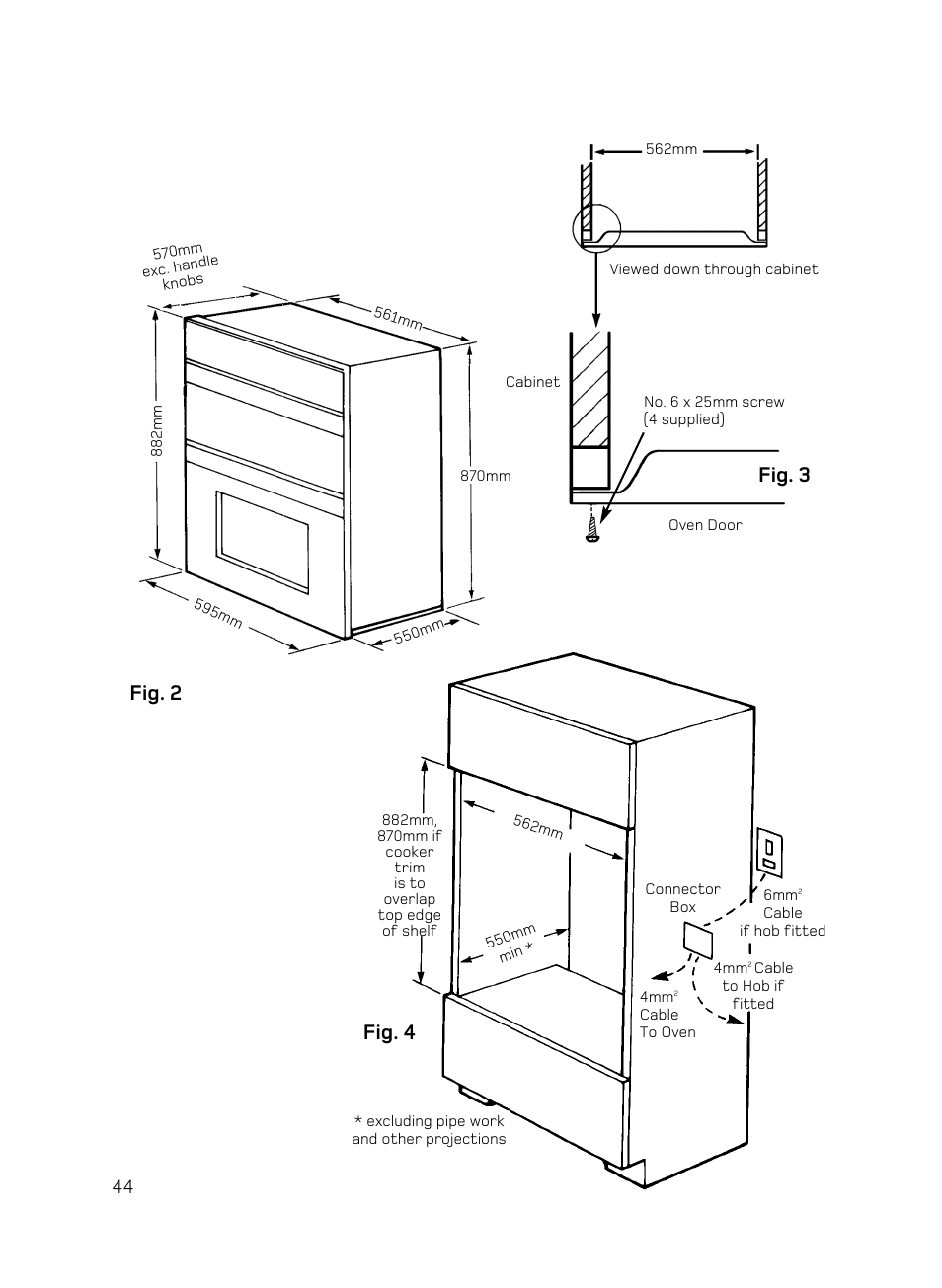 Fig. 4 fig. 2, Fig. 3 | Hotpoint BD62 Mk2 User Manual | Page 44 / 48