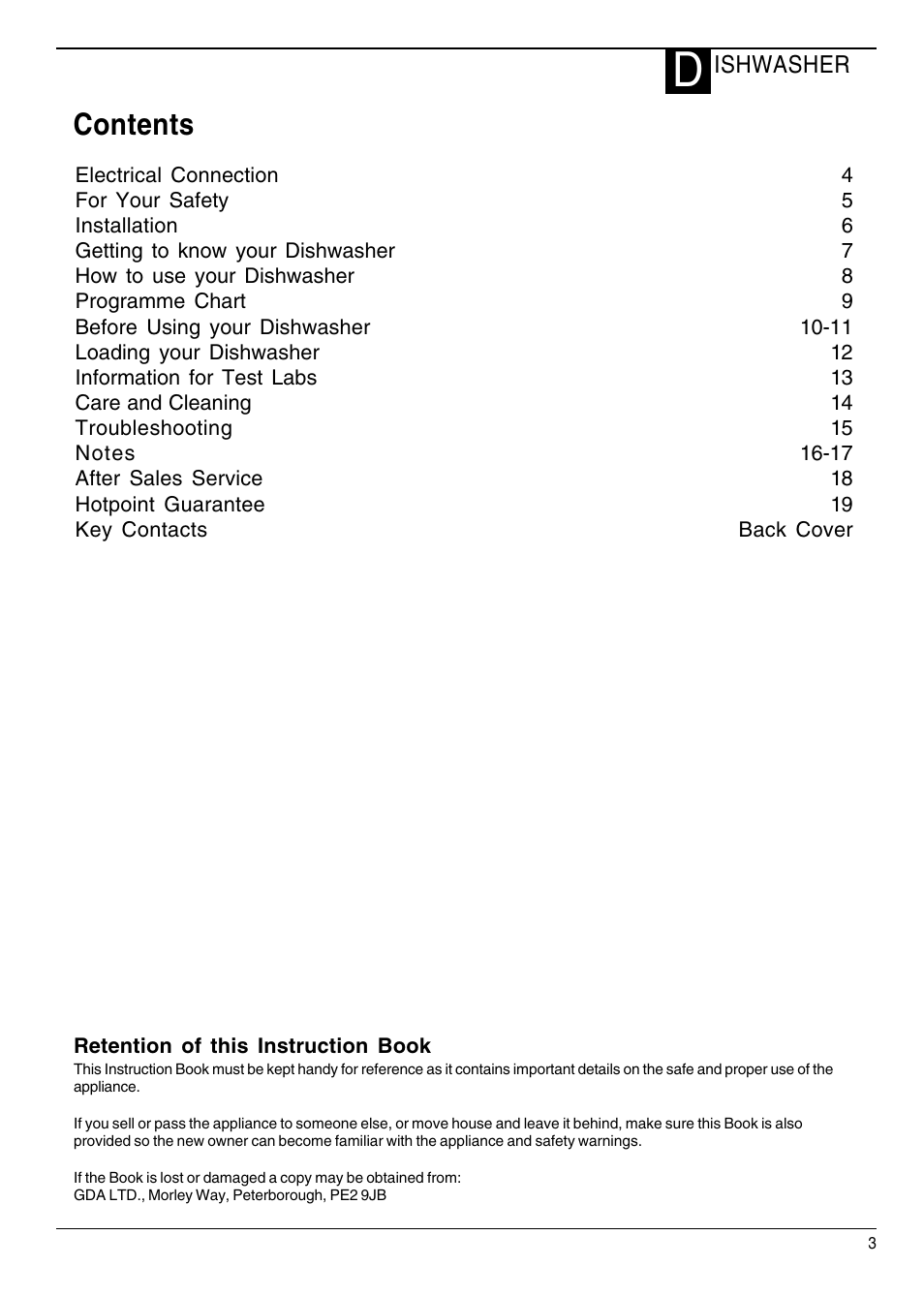 Hotpoint DWF40 User Manual | Page 3 / 20