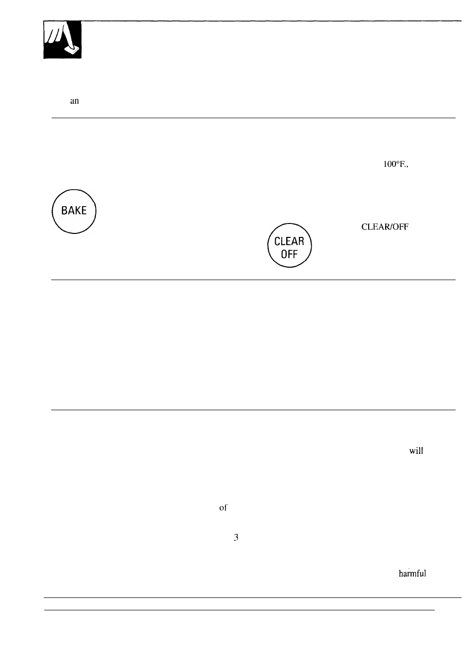 Baking, Door latch, Timed baking | How to set your range for baking, Bake, Clear, How to set immediate start and automatic stop | Hotpoint RGB747GER User Manual | Page 14 / 48
