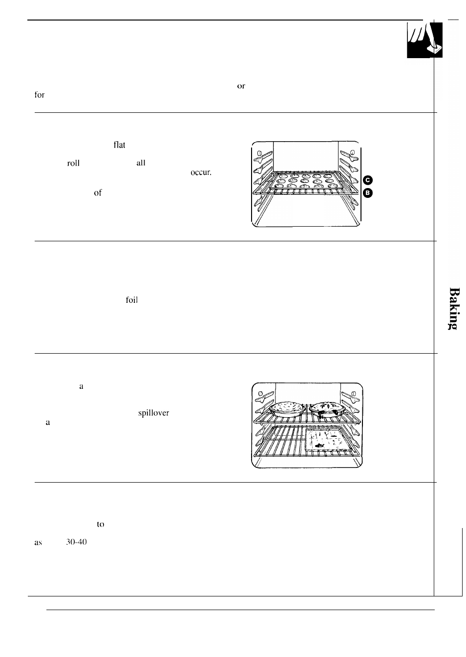 Baking guides, Cookies, Pies cakes | Aluminum foil, Don’t peek | Hotpoint RGB747GER User Manual | Page 17 / 48