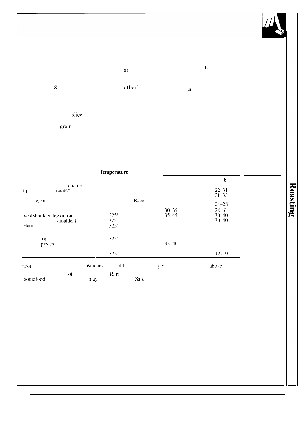 Roasting guide, Questions and answers | Hotpoint RGB747GER User Manual | Page 19 / 48
