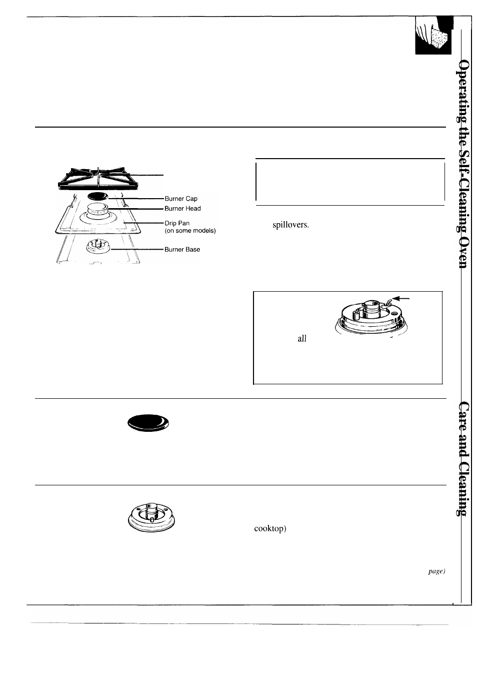 Care and cleaning, Burners | Hotpoint RGB747GER User Manual | Page 25 / 48