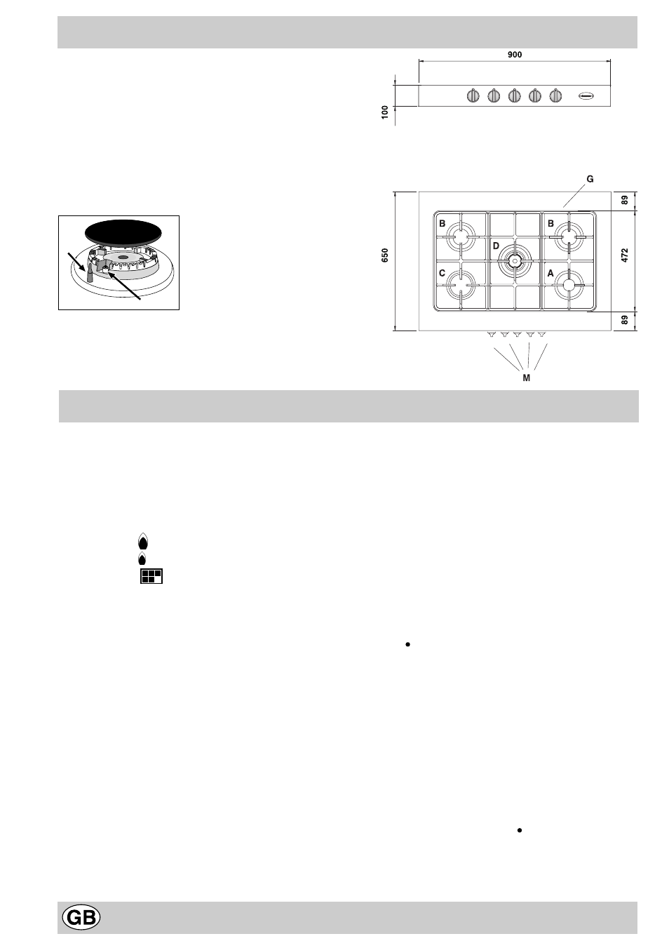 How to use your hob know your hob, Gas burners, Important | Hotpoint GX901X User Manual | Page 6 / 16