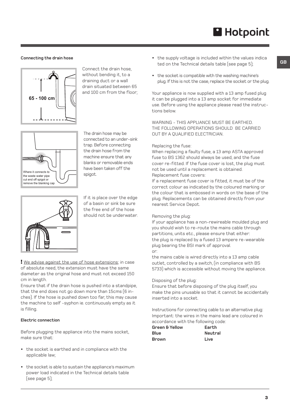 Hotpoint Washing Machine WML User Manual | Page 3 / 16