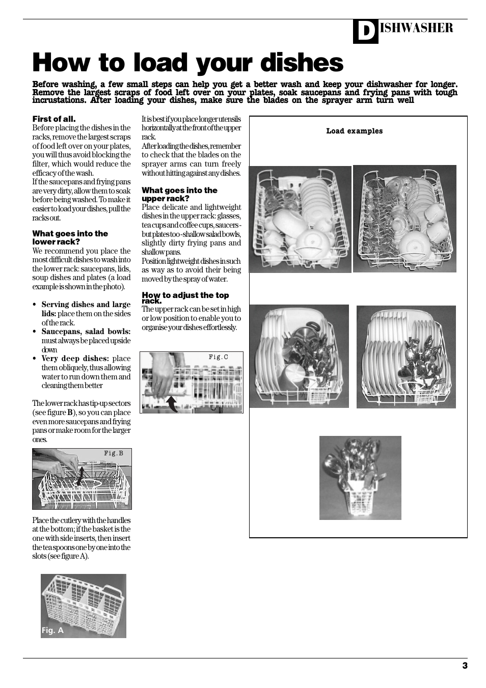 How to load your dishes, Ishwasher | Hotpoint DC 28 User Manual | Page 4 / 16