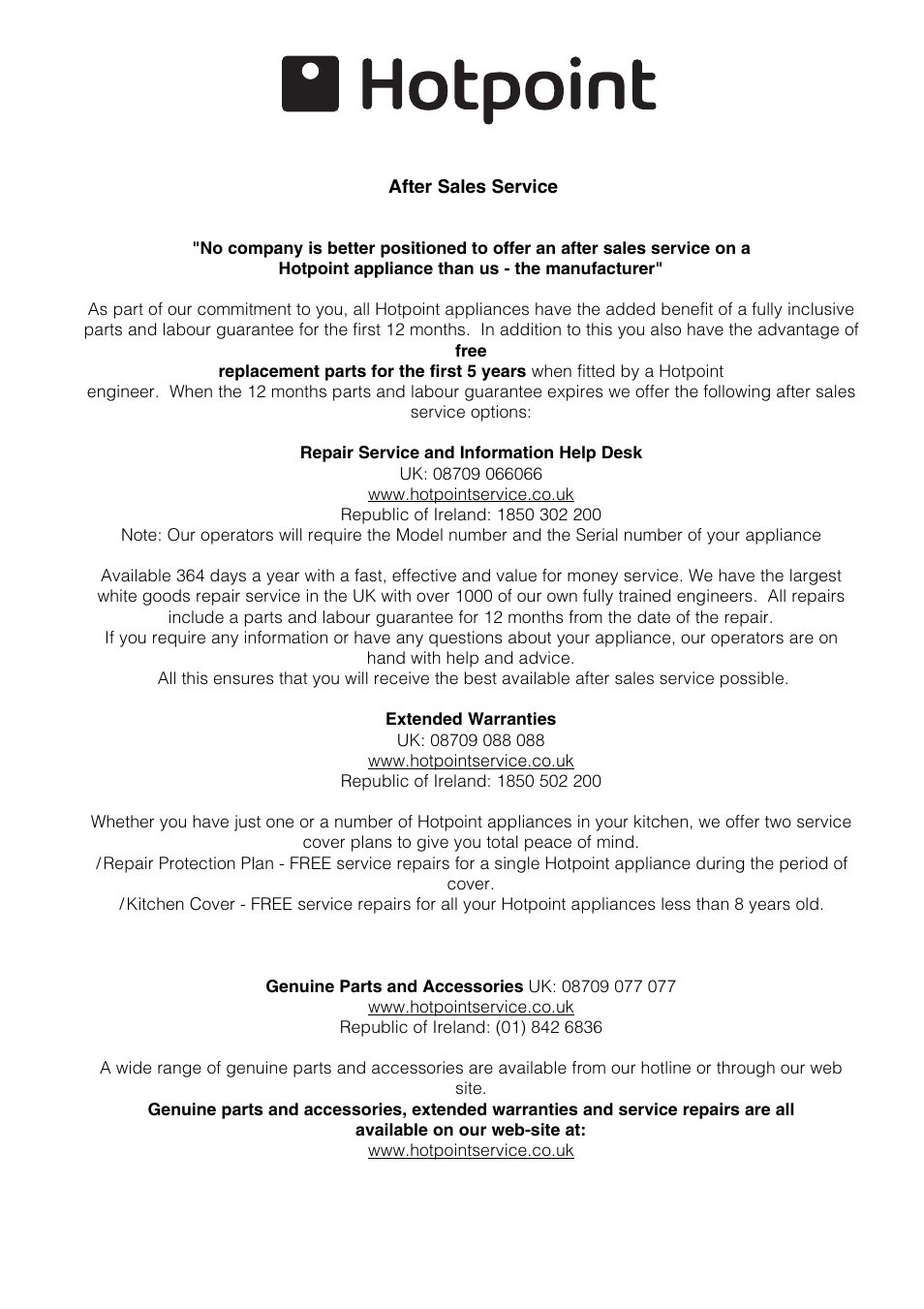 Hotpoint SQ872T - SE872X User Manual | Page 14 / 16