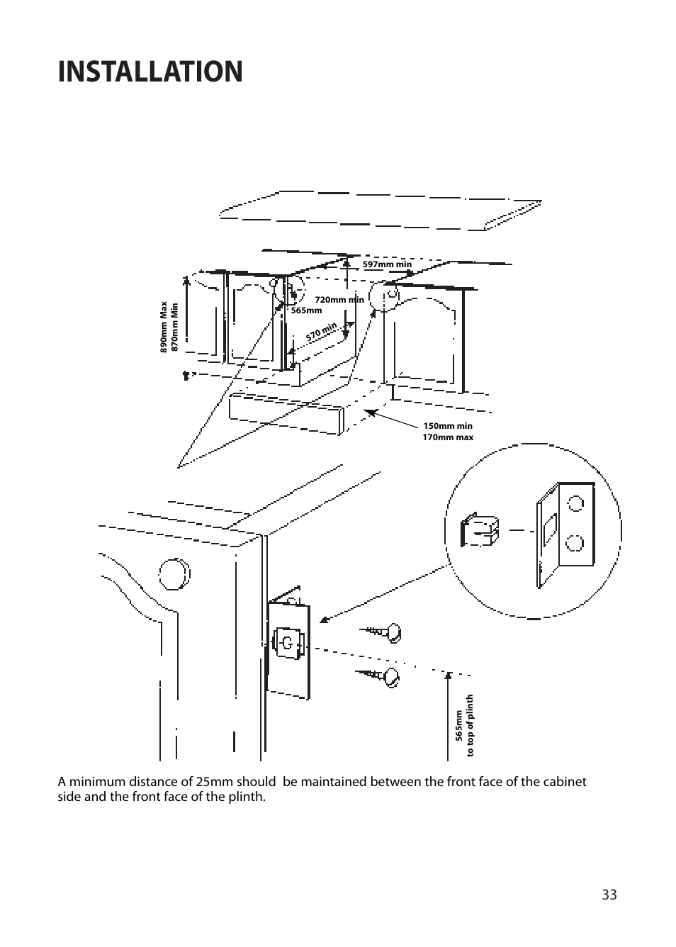 Installation | Hotpoint BU62 BU65 User Manual | Page 33 / 36