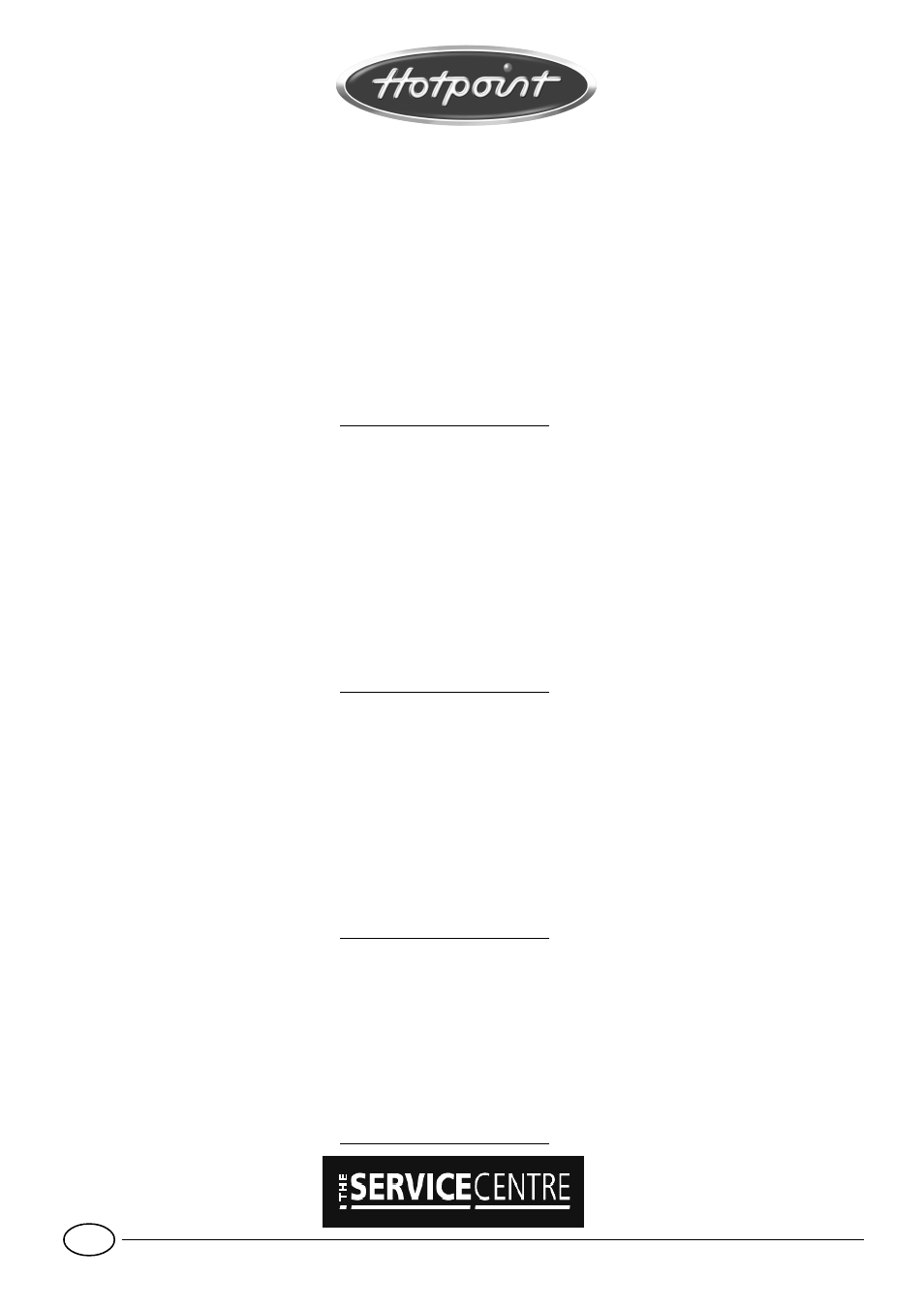 After sales service | Hotpoint EX901X User Manual | Page 10 / 12