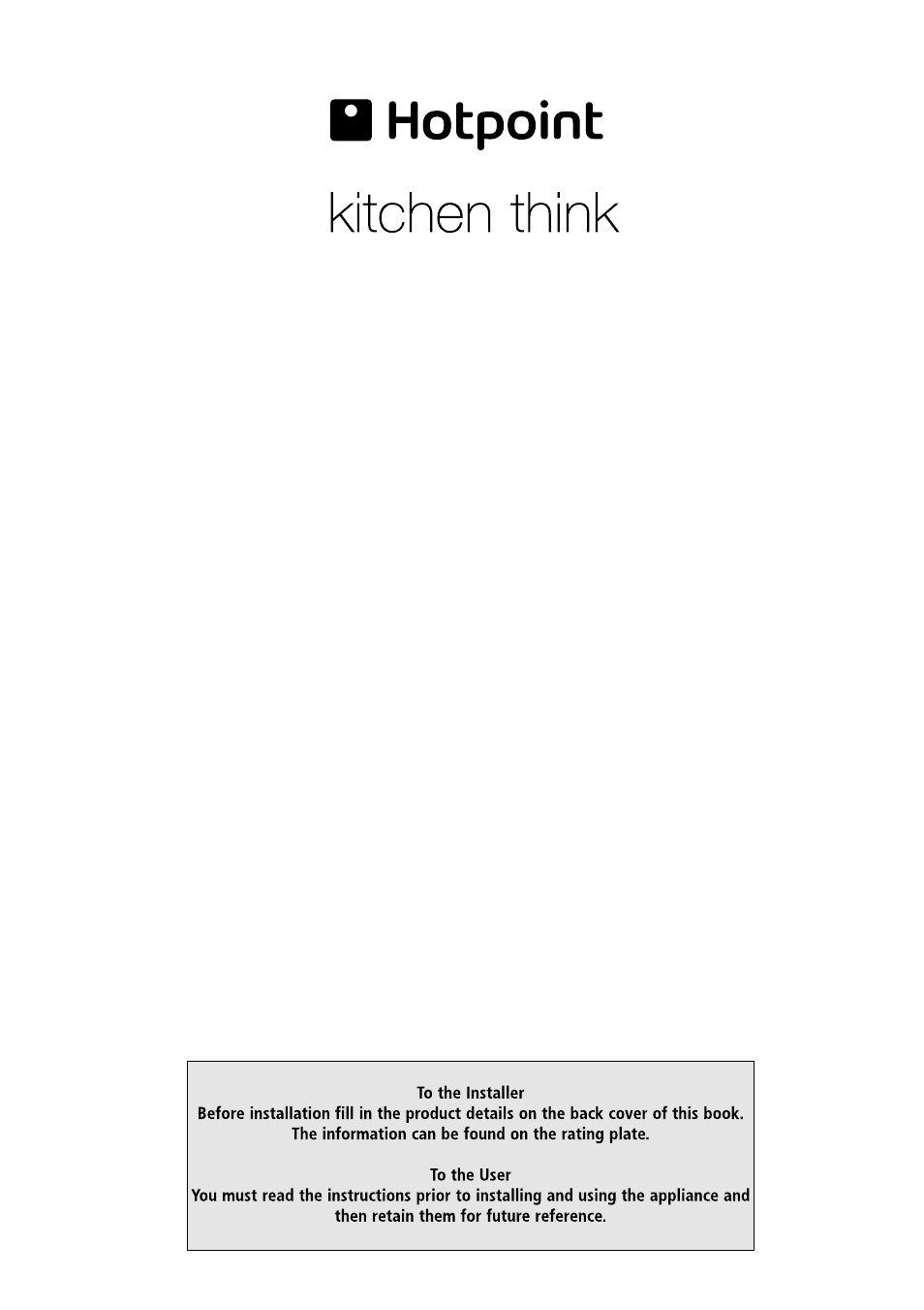 Hotpoint SDW 60 User Manual | 20 pages