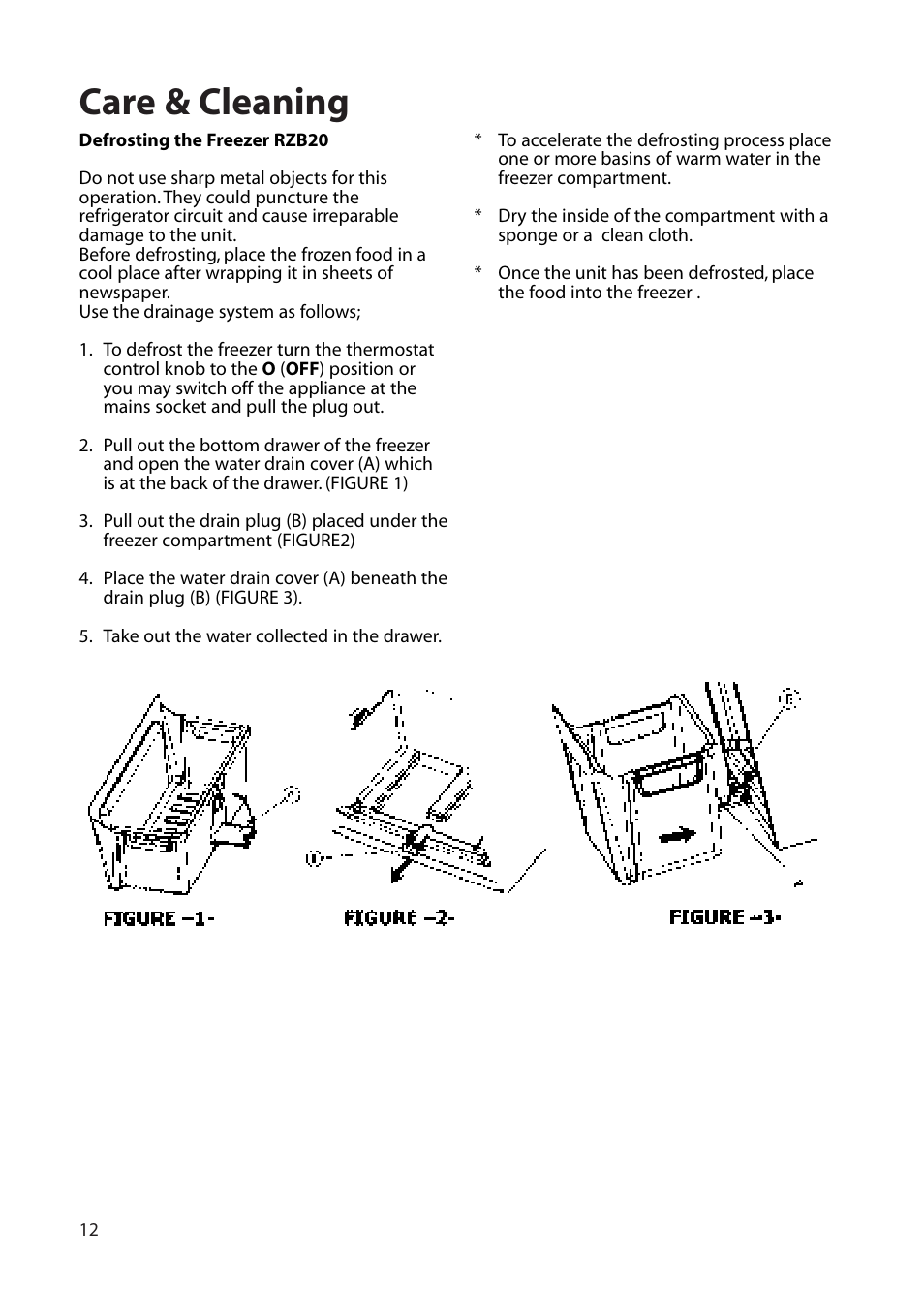 Care & cleaning | Hotpoint RLB20 User Manual | Page 12 / 20