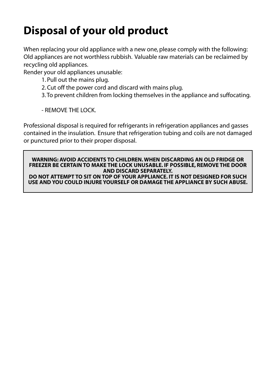 Disposal of your old product | Hotpoint RLB20 User Manual | Page 17 / 20