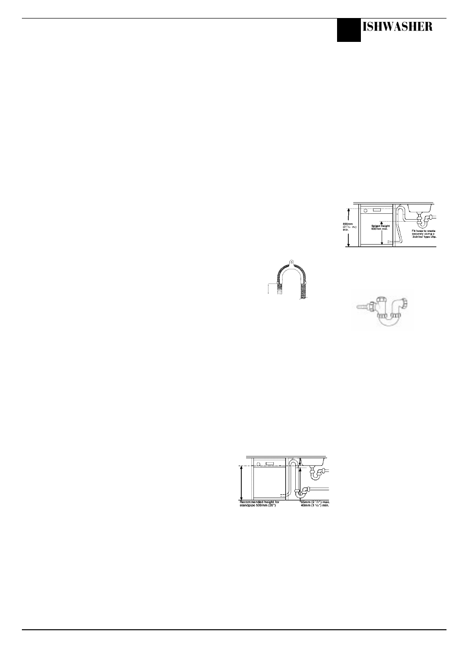 Installation, Ishwasher | Hotpoint BFI 680 User Manual | Page 5 / 20