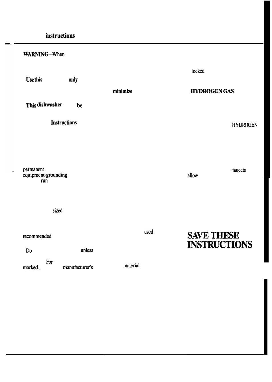 Safety instructions, Important safety instructions | Hotpoint HDA1OOOK User Manual | Page 3 / 16