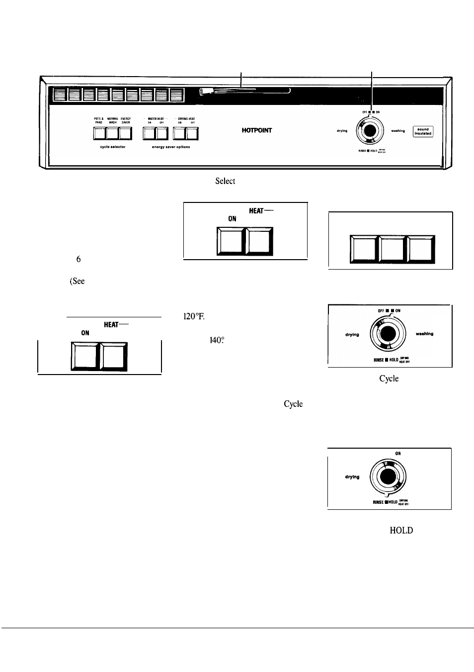Cycle features, Saver switch, Operating instructions | Drying options, Pots & pans, How to operate your dishwasher | Hotpoint HDA1OOOK User Manual | Page 4 / 16