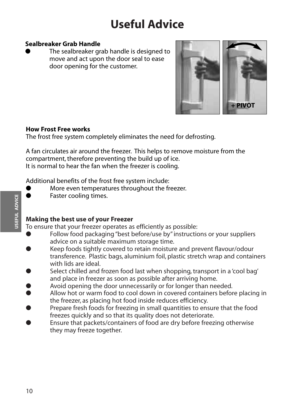 Useful advice | Hotpoint FZM80 User Manual | Page 10 / 20